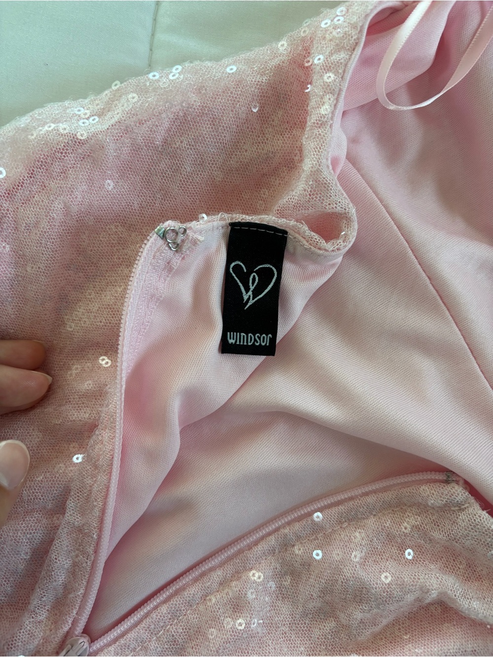 Windsor Pink Sequin Square Neck Dress Size S - Picture 3 of 6